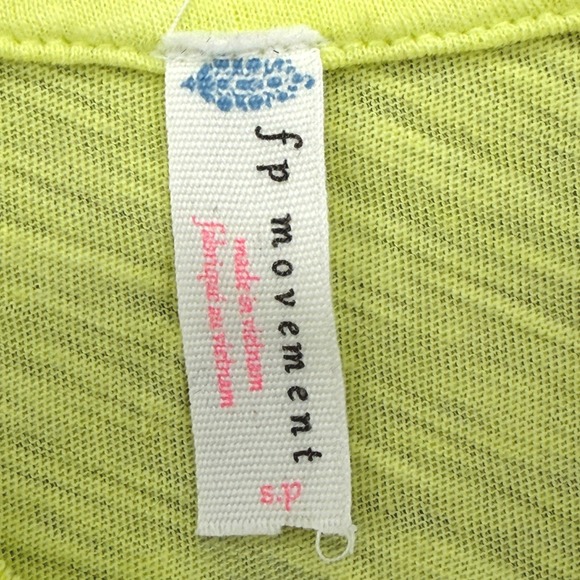 Free People Movement Tie Dye Love Tank Muscle Crop Neon Yellow Highlighter Small - Picture 3 of 7